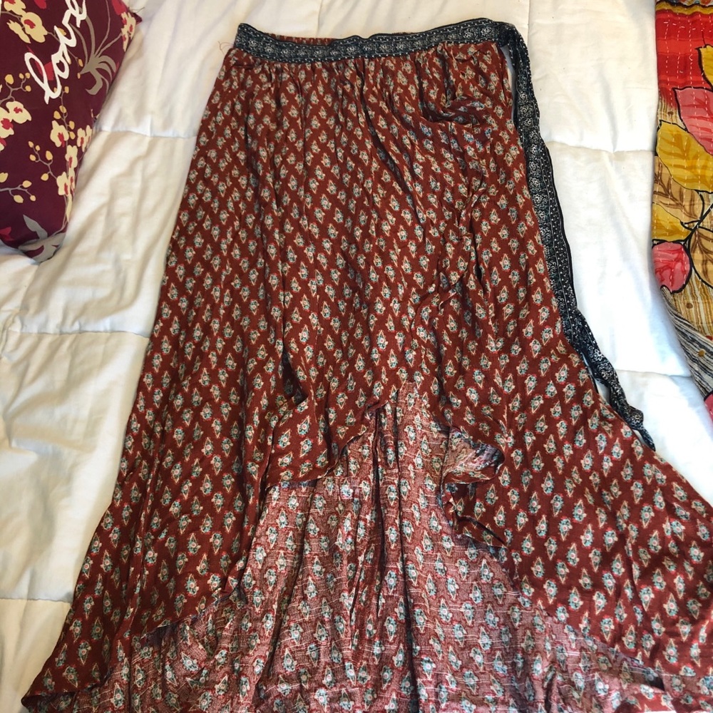 Boho faux wrap skirt